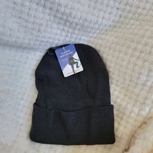 NWT Black beanie knit hat OS